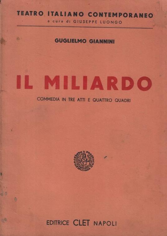 Il miliardo - Guglielmo Giannini - copertina