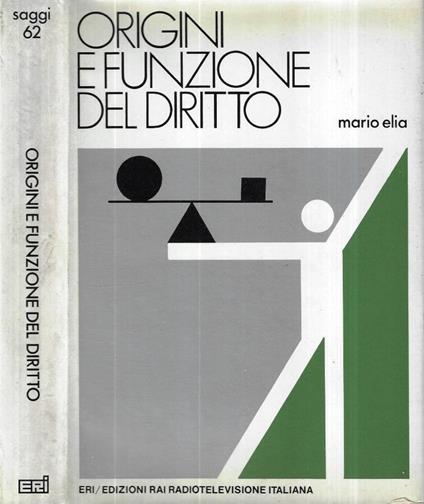 Origini e funzione del diritto - Mario Elia - copertina