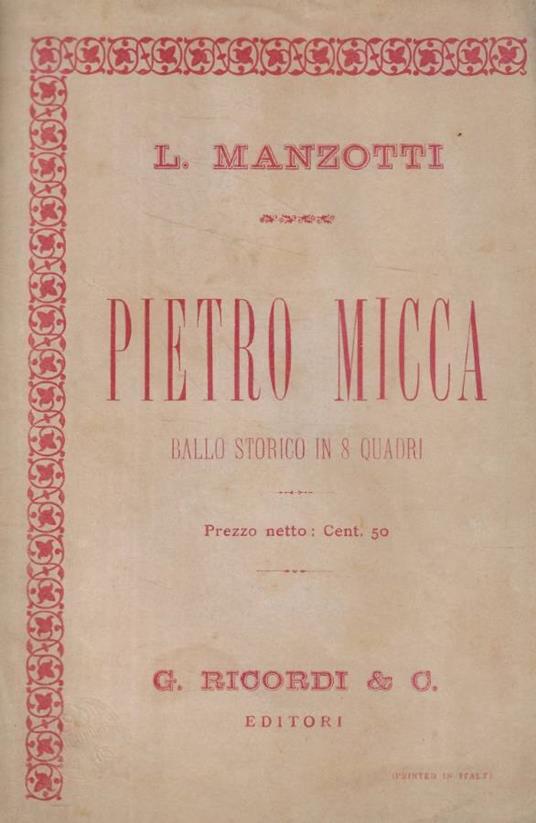 Pietro Micca - copertina