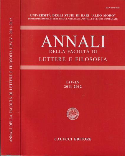 Università degli Studi di Bari annali della Facoltà di Lette - copertina