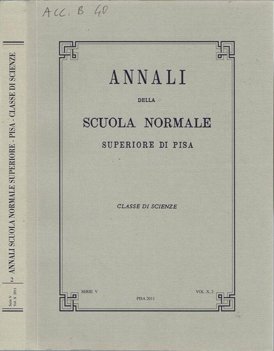 Annali della Scuola Normale Superiore di Pisa - copertina