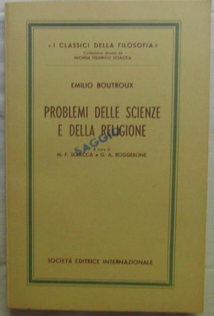Problemi Delle Scienze E Della Religione - copertina