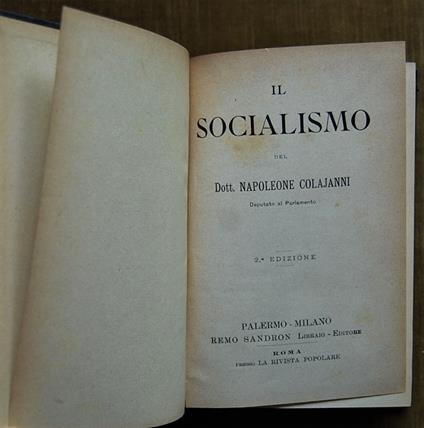 Il Socialismo - Napoleone Colajanni - copertina