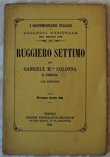 Ruggiero Settimo - copertina