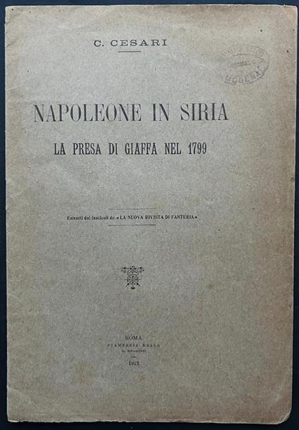 Napoleone In Siria. La Presa Di Giaffa Del 1799 - copertina