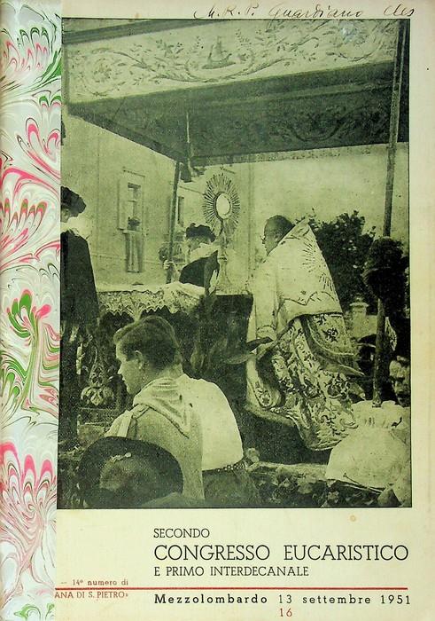 Secondo Congresso eucaristico e primo interdecanale: Mezzolombardo 13-16 settembre 1951 - copertina