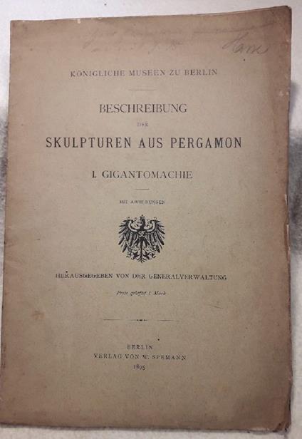 Beschreibung Der Skulpturen Aus Pergamon-i- Gigantomachie - copertina