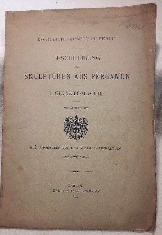 Beschreibung Der Skulpturen Aus Pergamon-i- Gigantomachie - copertina