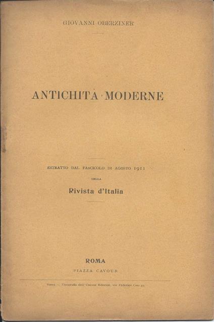 Antichita Moderne  - copertina