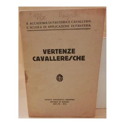 Vertenze Cavalleresche  - copertina