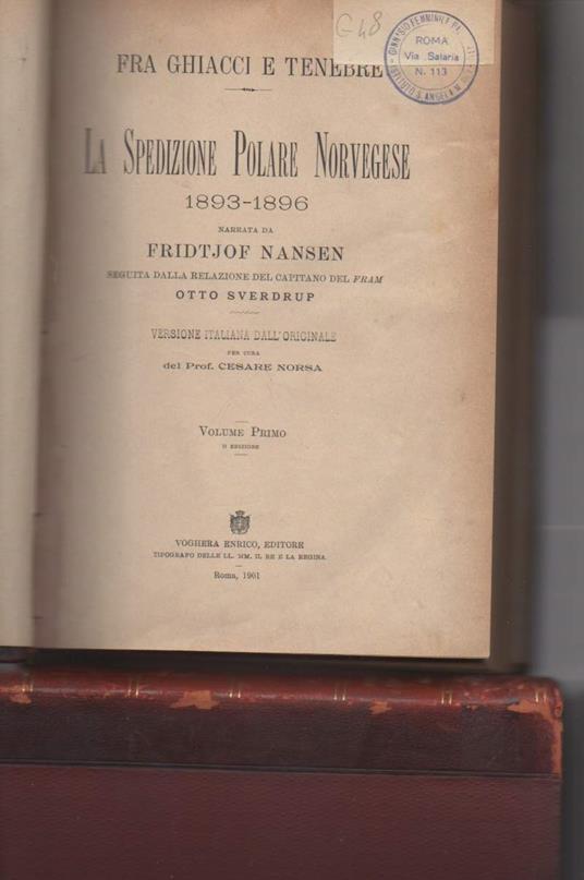 Fra Ghiacci e Tenebre La Spedizione Polare Norvegese 1893 - 1896 2 Voll.  - Fridtjof Nansen - copertina