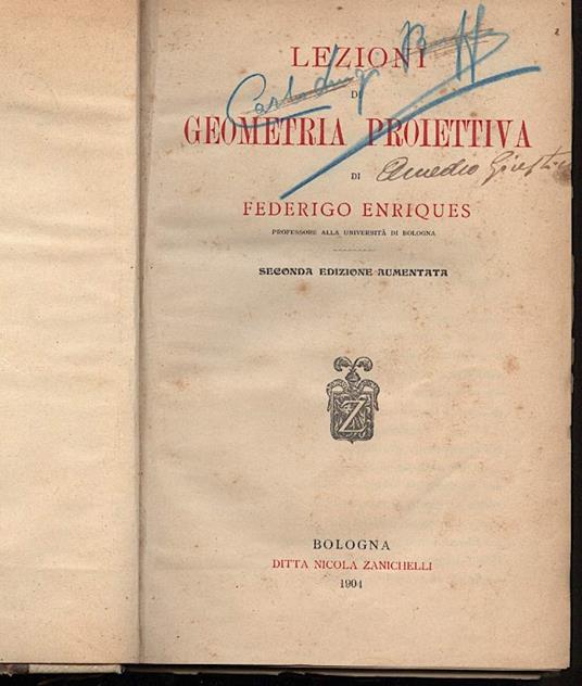 Lezioni di Geometria Proiettiva - Federigo Enriques - copertina