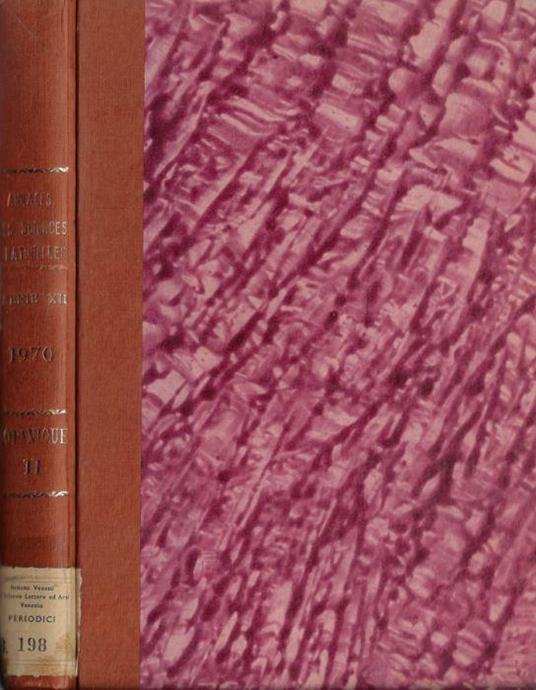 Annales des sciences naturelles botanique et biologie végétale 12° série tome XI 1970 - Roger Heim - copertina