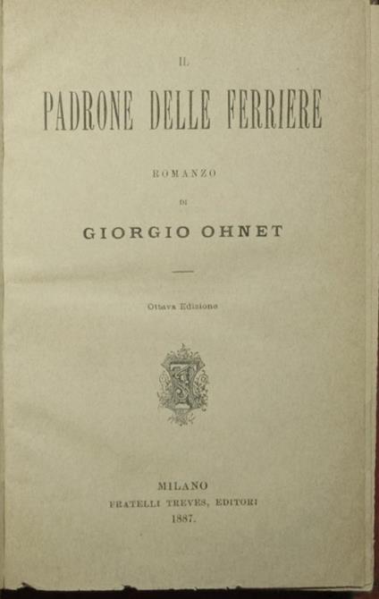 Il padrone delle ferriere; La contessa Sara - copertina