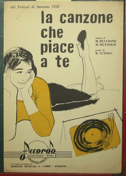 canzone che piace a te - copertina
