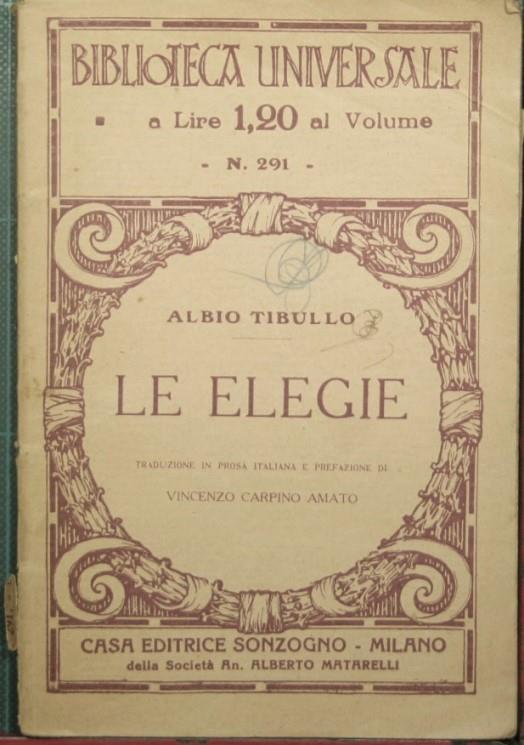 Le elegie - Albio Tibullo - copertina