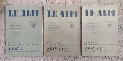Le Alpi: Rivista mensile del CAI: Vol. LVII-LVIII: N. 1, 3, 5 - copertina