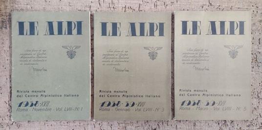 Le Alpi: Rivista mensile del CAI: Vol. LVII-LVIII: N. 1, 3, 5 - copertina