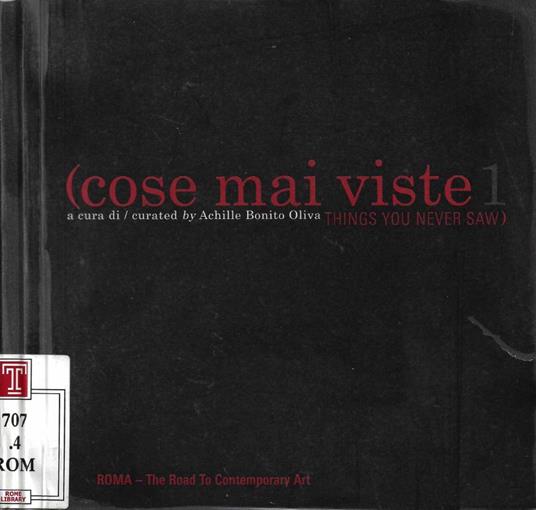 Cose Mai Viste 1 / Things You Never Saw 1 - Achille Bonito Oliva - copertina