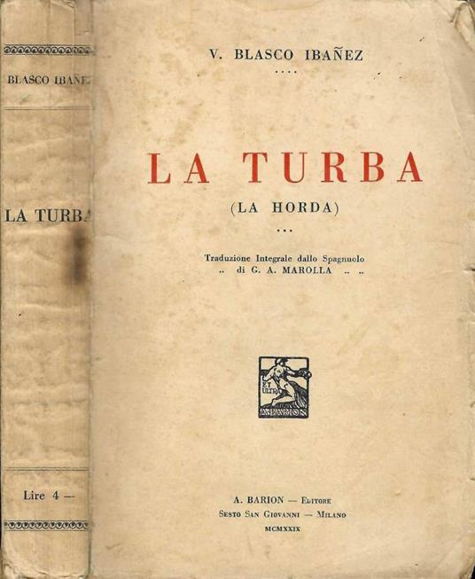 La turba - Vicente Blasco Ibáñez - copertina