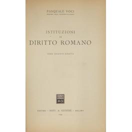 Istituzioni di diritto romano - Pasquale Voci - copertina