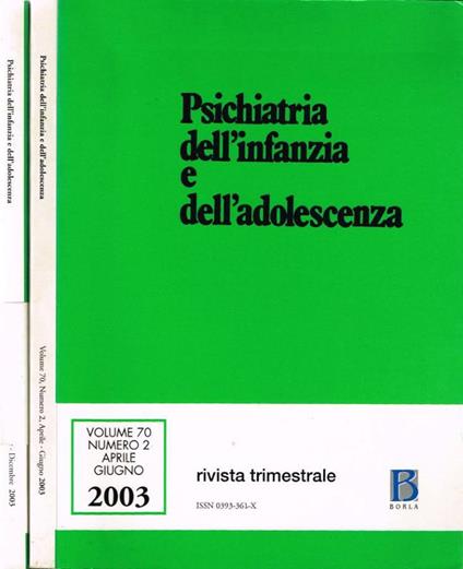 Psichiatria dell'infanzia e dell'adolescenza - copertina
