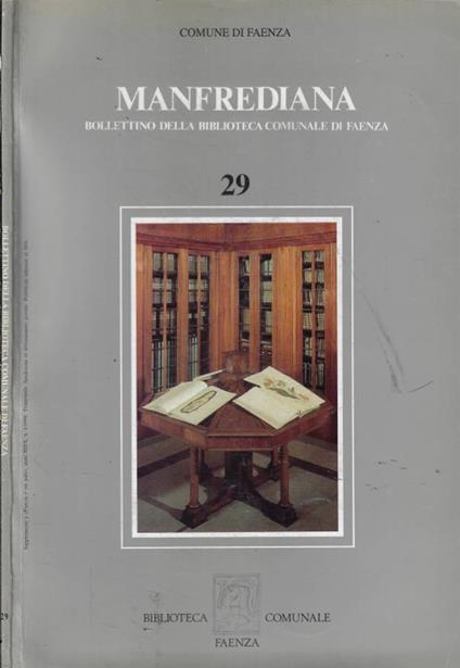 Manfrediana. Bollettino della Biblioteca Comunale di Faenza n. 29- 1995 - copertina