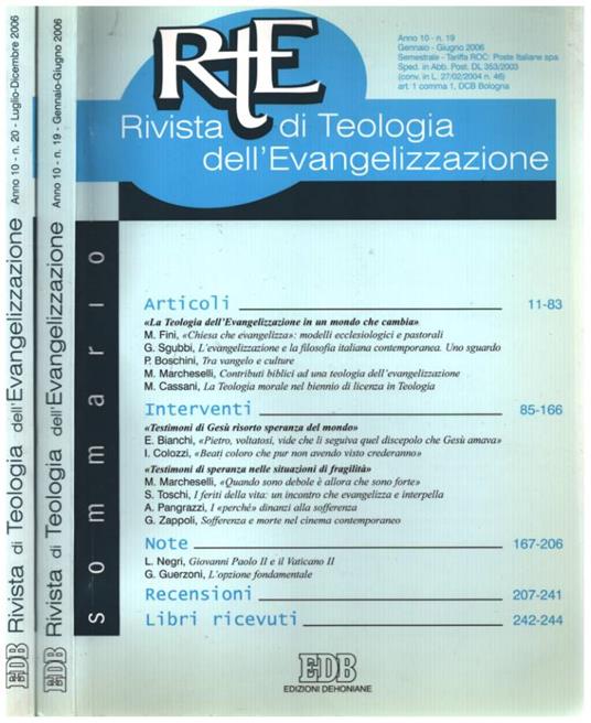 Rivista di Teologia dell'Evangelizzazione - 2006 - copertina