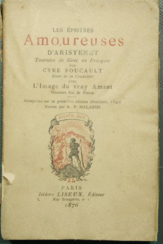 Les epistres amoureuses d'Aristenet - copertina
