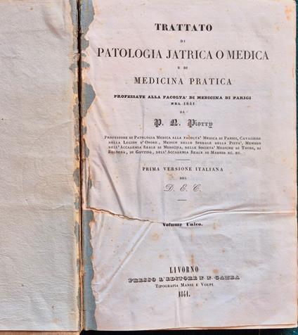 Trattato di patologia jatrica o medica e di medicina pratica - copertina