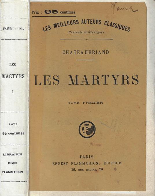 Les martyrs Tomo I - François-René de Chateaubriand - copertina