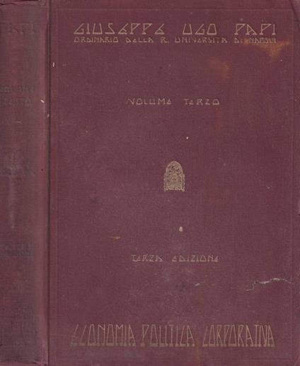 Lezioni di economia politica corporativa, vol. III - Giuseppe Ugo - copertina