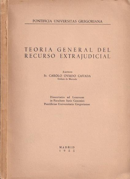 Teoria general del recurso extrajudicial - copertina