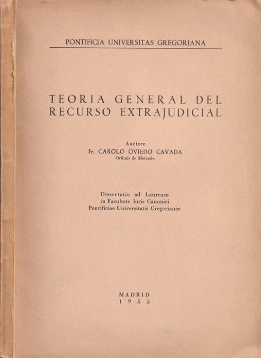 Teoria general del recurso extrajudicial - copertina