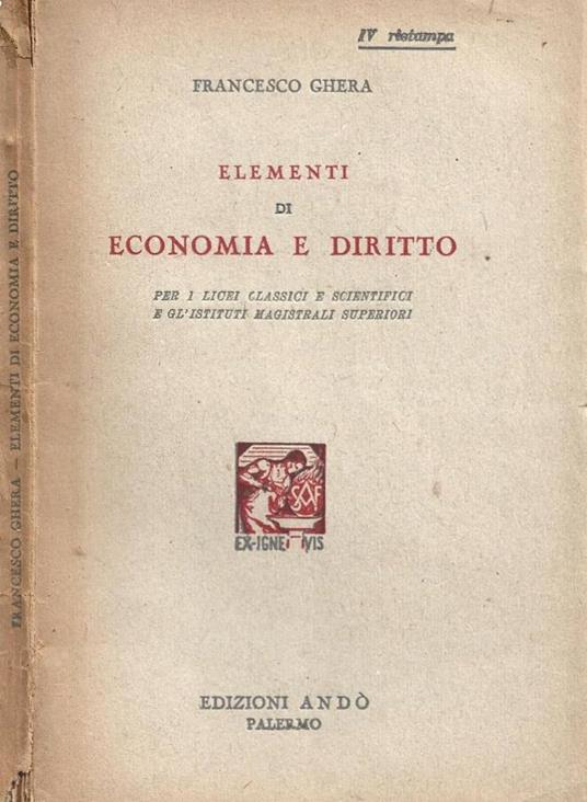 Elementi di economia e diritto - Francesco Ghera - copertina