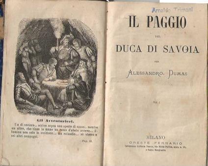 Il Paggio del Duca di Savoia - Alexandre Dumas - copertina