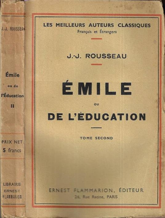 Emile ou De lì éducation Tome II - Johann J. Winckelmann - copertina