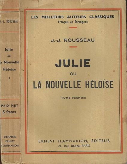 Julie ou la nouvelle Heloise Tome I - Johann J. Winckelmann - copertina