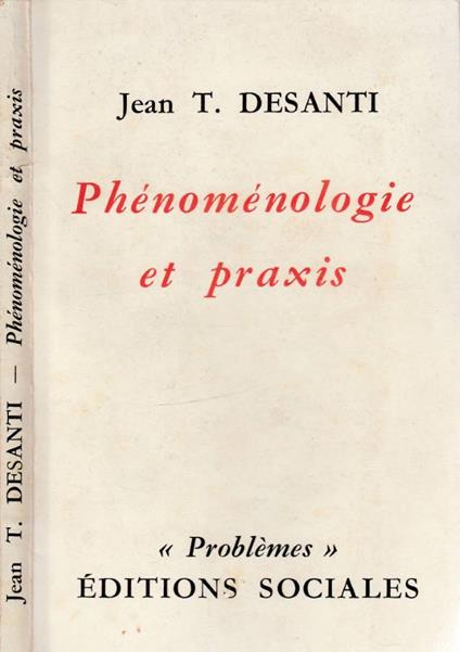 Phenomenologie et praxis - copertina