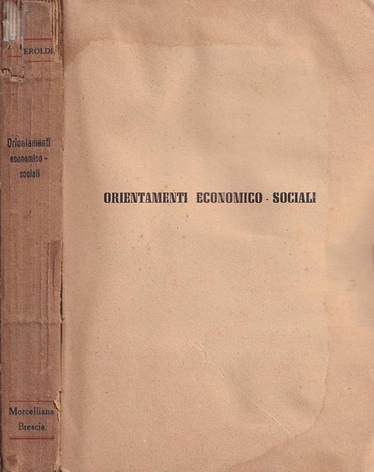 Orientamenti economico-sociali - Franco Feroldi - copertina
