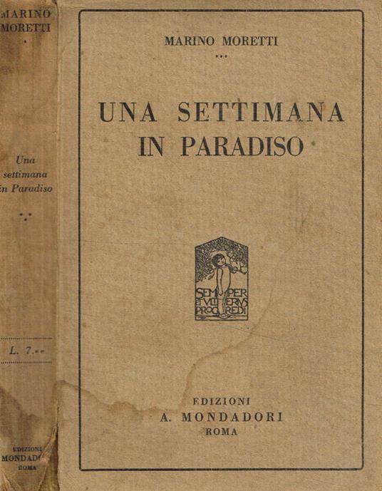 Una settimana in paradiso - Marino Moretti - copertina