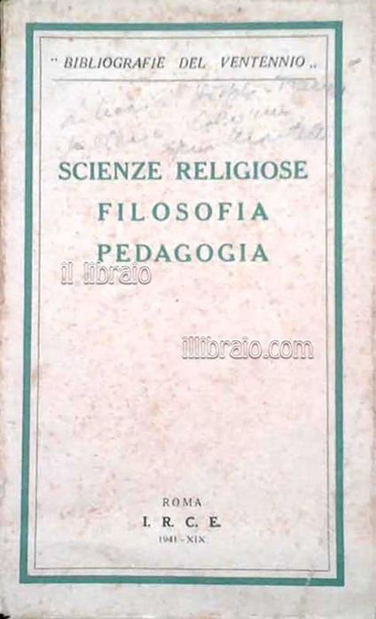 Scienze religiose filosofia pedagogia - copertina