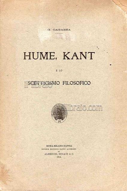 Hume, Kant e lo scetticismo filosofico - copertina