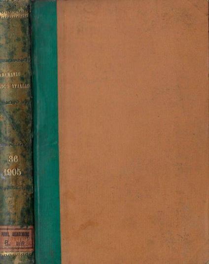 Archivio storico italiano V serie tomo XXXVI anno 1905 - copertina
