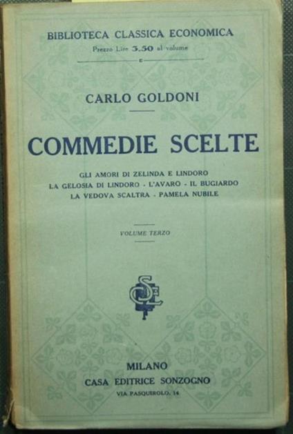 Commedie scelte - Vol. III - Carlo Goldoni - copertina