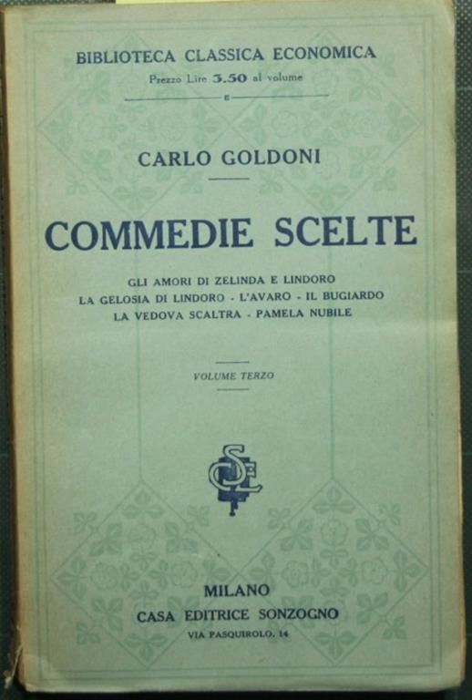 Commedie scelte - Vol. III - Carlo Goldoni - copertina