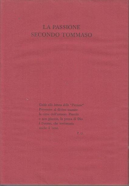 La Passione Secondo Tommaso - Piero Genovesi - copertina