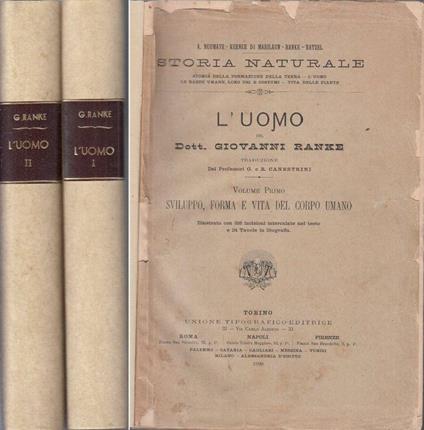 L' Uomo Vol I e Ii - Giovanni Ranke - copertina