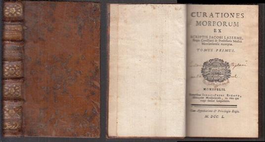 Curationes Morborum Tomus Primus Settecentina - copertina