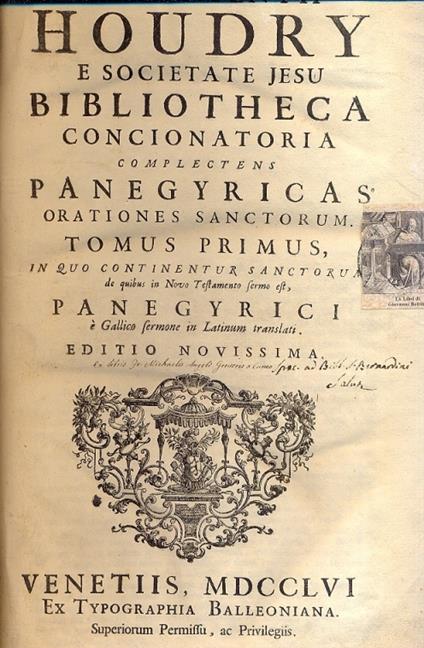 Bibliotheca Concionatoria complectens Panegyricas orationes sanctorum - copertina